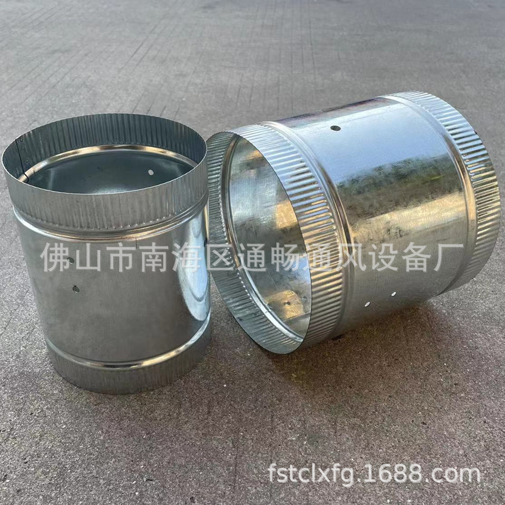 批发镀锌铁皮风管直接内接头通风管道对接头连接头三通白铁皮软管