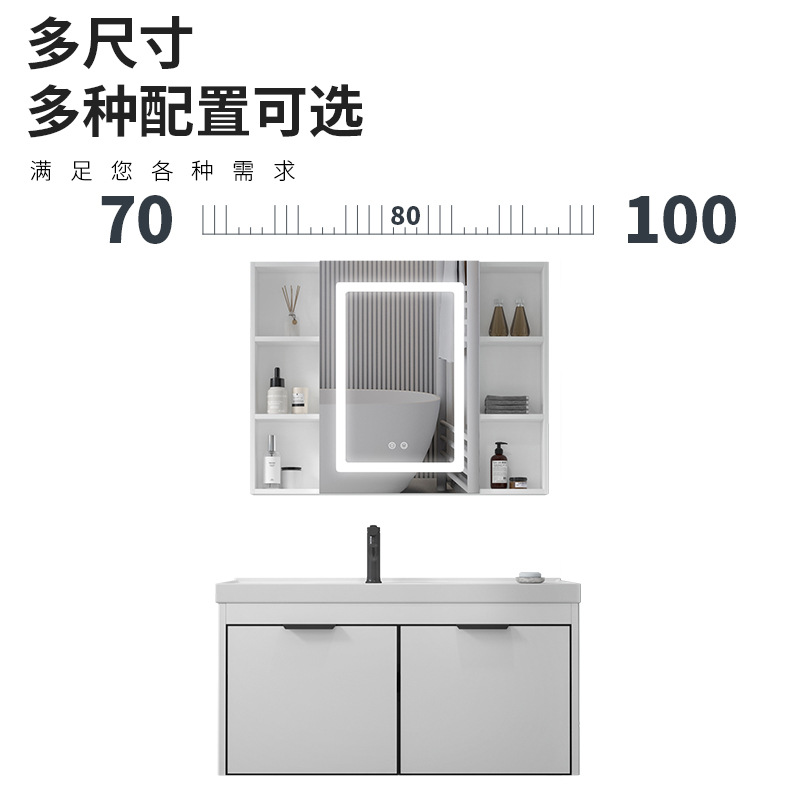 armario de lavandería de aluminio espacial con tabla de fricción robot de barrido de suelo estación base de almacenamiento cerámica integral lavabo balcón lavabo