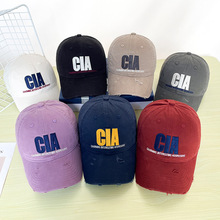 韩版复古水洗棒球帽女做旧牛仔太阳帽显脸小百搭休闲遮阳鸭舌帽男