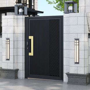 Wrought Iron Villa Courtyard Double Door New Chinese Style Aluminum Alloy Entrance Door Stainless Steel Self-Built House Yard Door