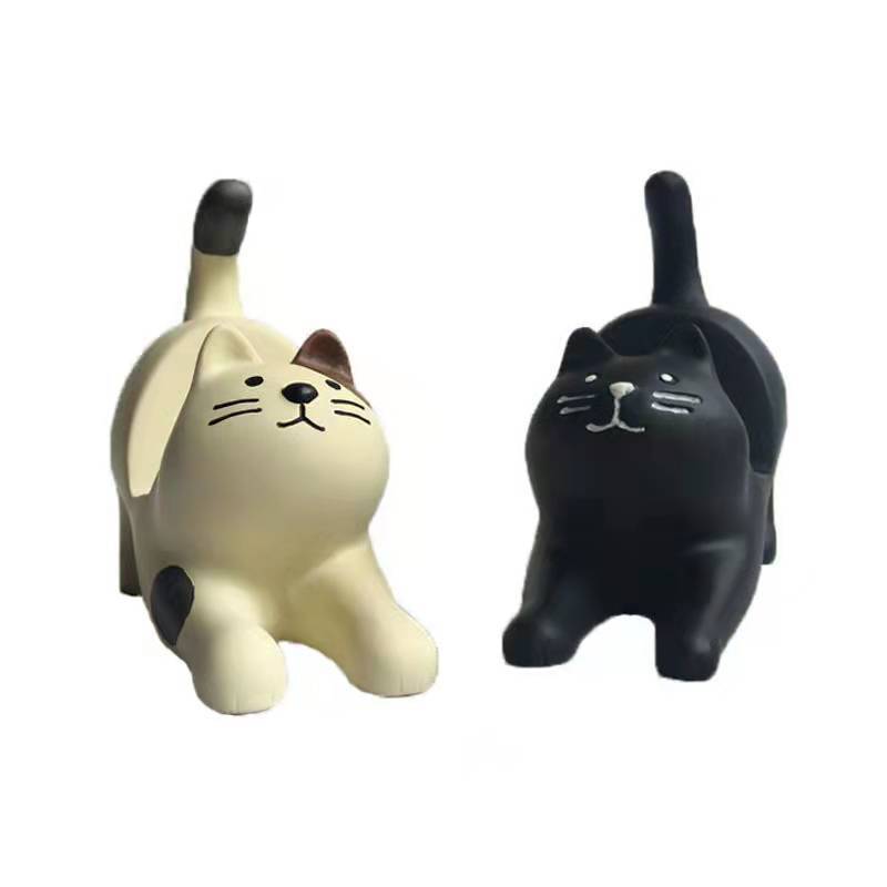 猫咪手机支架横放平板ipad创意潮玩追剧懒人手机座树脂工艺品摆件|undefined