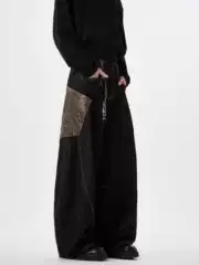 Year of the Snake Limited Scimitar Python Black Jeans Men's and Women's American Style High Street hiphop Ripper Handsome Wide Leg Snakeskin Pants