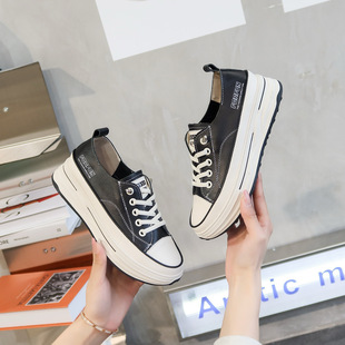 In stock [extra box] elastic band lazy white shoes women's leather low-top casual shoes 2024 Spring New