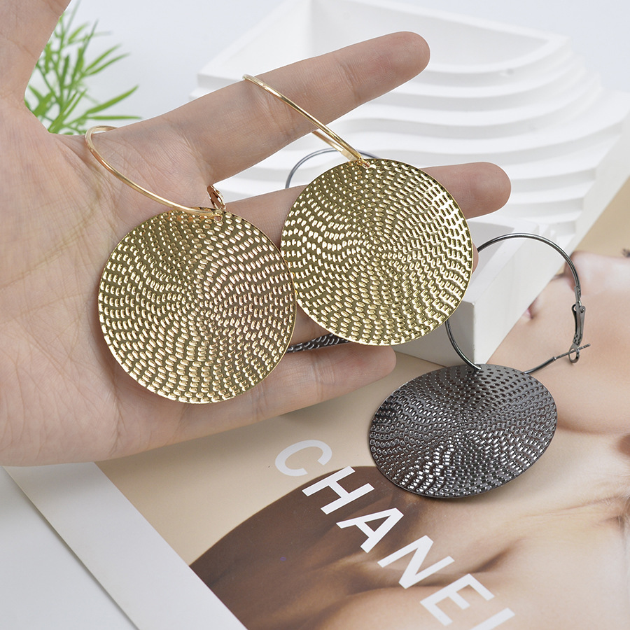 Elegante Retro Ohrstecker Rund Minimalistisch Persönlichkeitsstil_voghion.com
