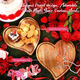 木制干果点心收纳盘家用早餐托盘创意爱心形餐盘牛排披萨小吃盘