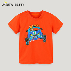 Summer New Arrival: European & American-style Boys' Short-sleeve T-shirt with Cartoon Car Print — Kids' Sports Shirt, Perfect as a Base Layer for Babies