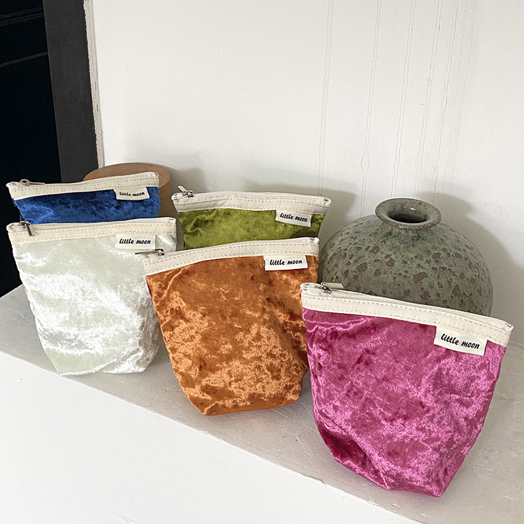 Sanze high-looking cosmetic bag storage bag velvet coin purse card holder earphone bag bag high-grade women's bag wallet