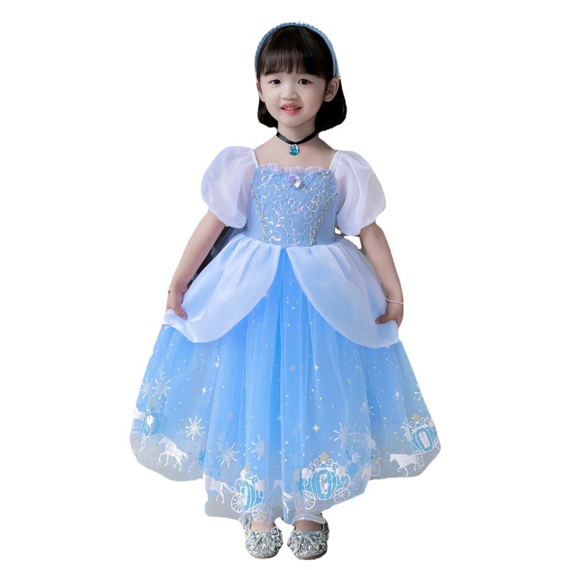 2025 Spring Cinderella Princess Dress Cinderella Girls Dress Halloween Foreign Trade Dropshipping
