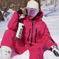 Профессиональный Одноместный и двухместный лыжный костюм унисекс для взрослых утолщенный Свободный Плюс Размер модный розовый красный водонепроницаемый