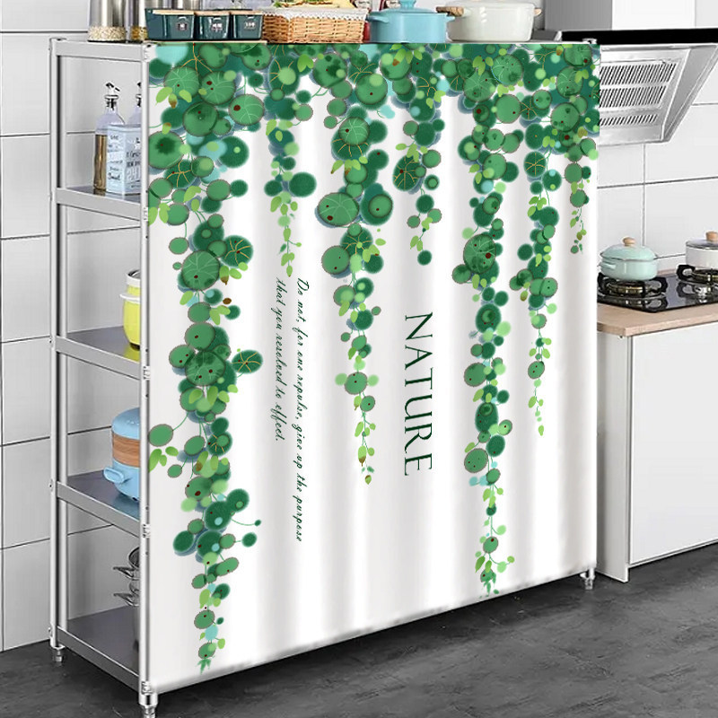 Storage Rack Cover Curtain, Shelf, Shoe Cabinet, Kitchen Cabinet, Oil-Proof and Waterproof Cover, Wardrobe, Bookcase Dust-Proof Curtain