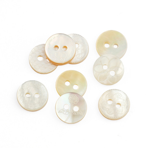 Shell shirt buttons white butterfly shell two-eye small buttons chiffon shirt cuff open jacket top cuff buttons