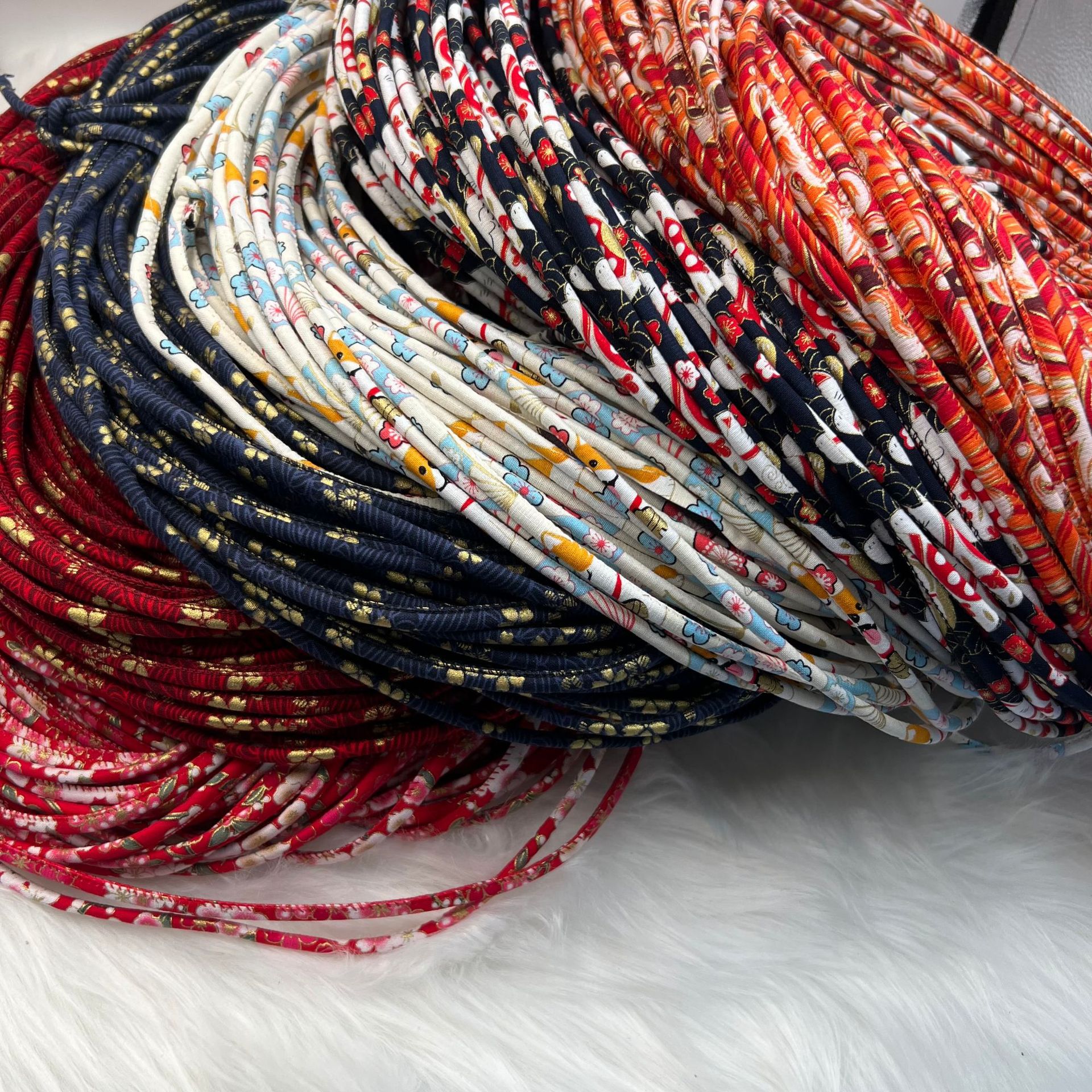 现货批发6mm和风包芯线圆车线diy宠物项圈绳包线