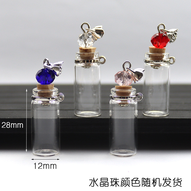 Transfronterizos para mini tapón desear botella colgante botella de vidrio colgante de doble colgante perfumes botella de piedra triturada