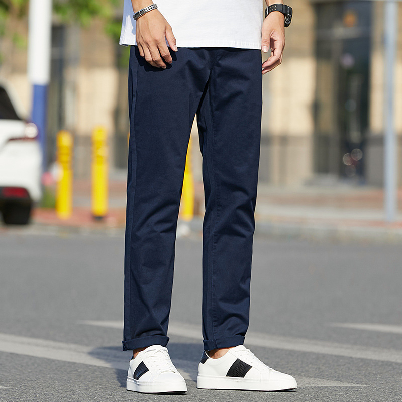 Men's autumn elastic solid color casual trousers