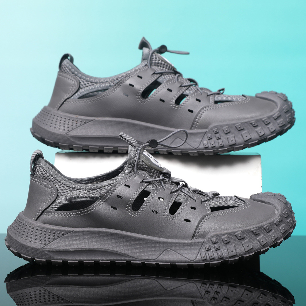 Nuevas sandalias de verano de tamaño grande, moda casuales, zapatos de playa deportivos transpirables y cómodos, zapatos de hombre con suela suave