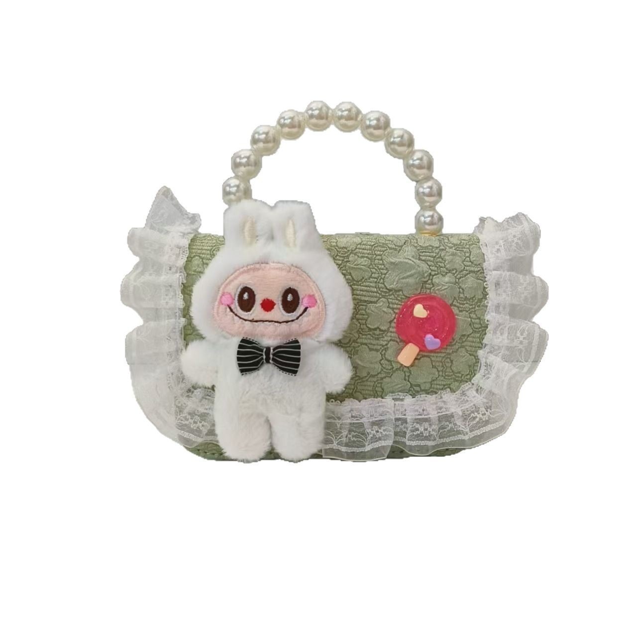 Bolso de perlas bolso de niños bolso de cadena de viento de fragancia bolso de hombro bolso de cambio bolso de accesorios bolso de encaje princesa