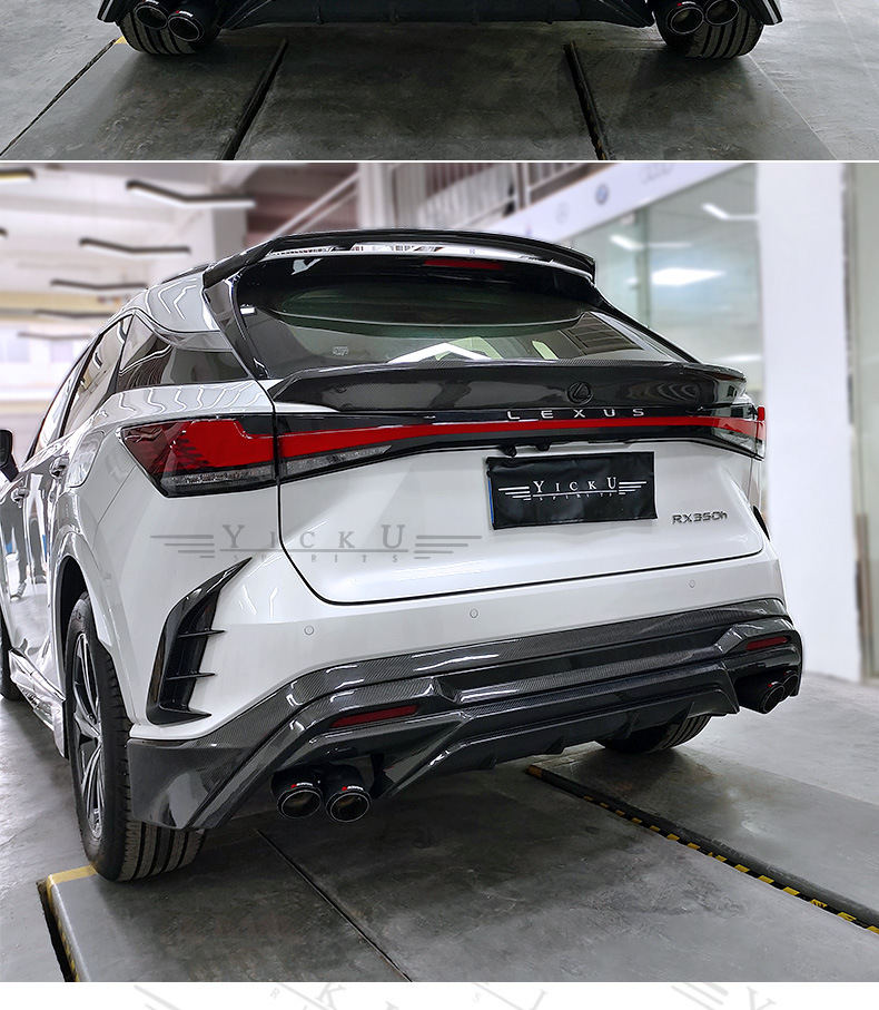 Suitable for 23-25 Lexus Rx350 Modified Trd Carbon Fiber Front Lip, Rear Lip, Side Skirt and Tail Top Wing