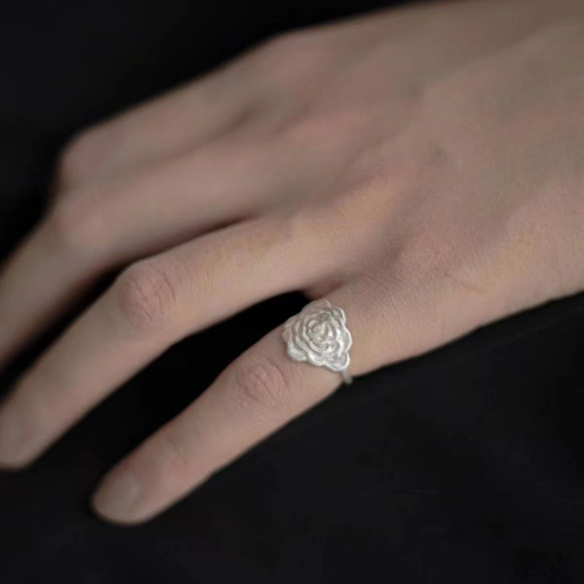 Minimalistischer Blütenring Für Damen Im Chinesischen Designstil_voghion.com