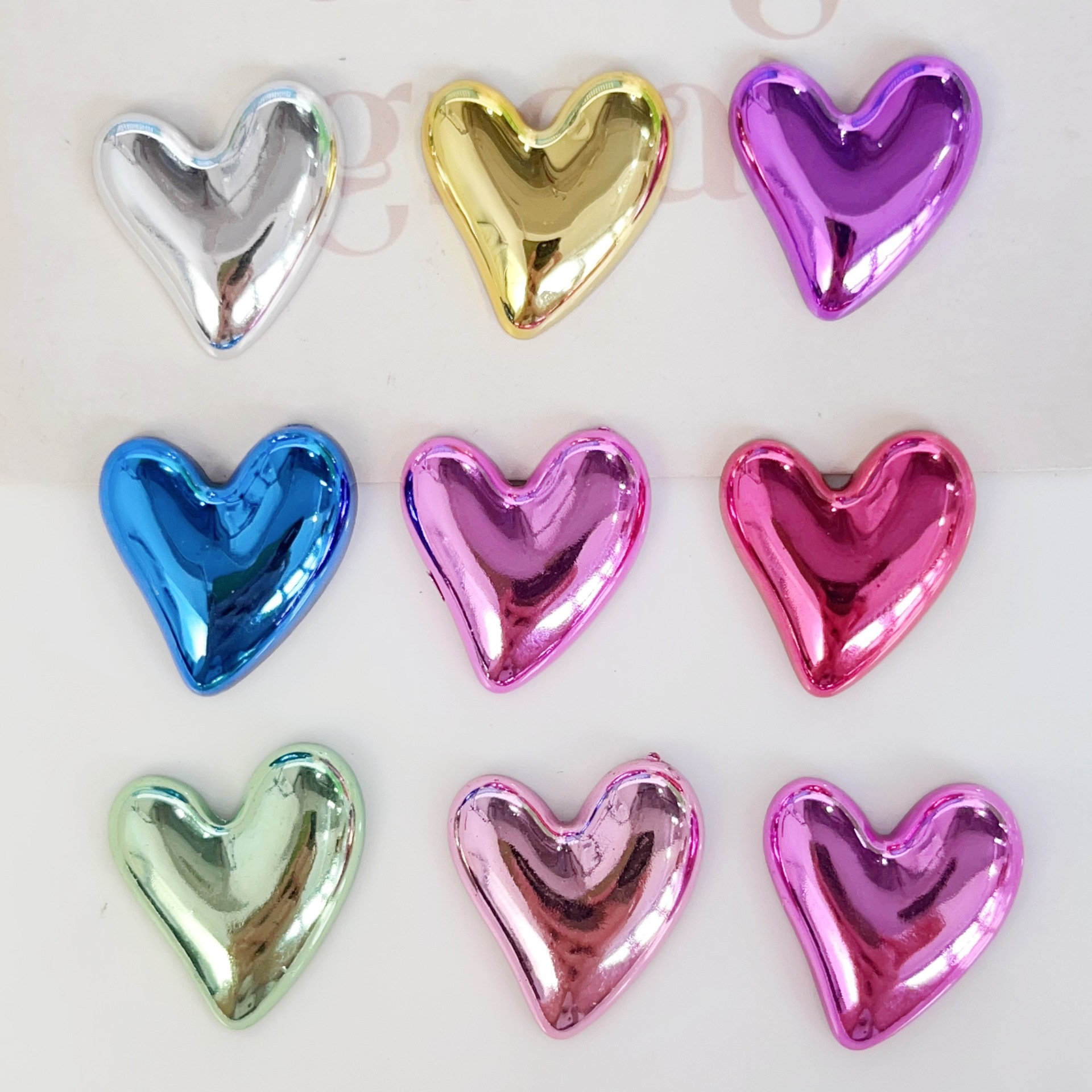 Colorful High-end Electroplated Heart-shaped Diy Accessories For Hair...