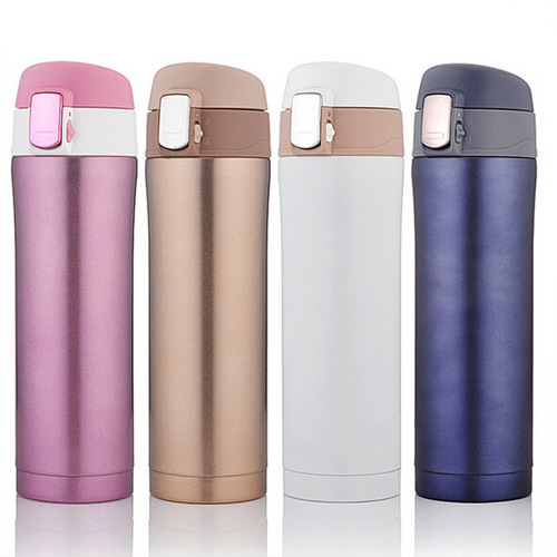 Wholesale Lock Spring Bouncing Cup Men and Women Water Cup Portable Car Cup Double Layer Stainless Steel Insulated Cup Gift Cup Engraving