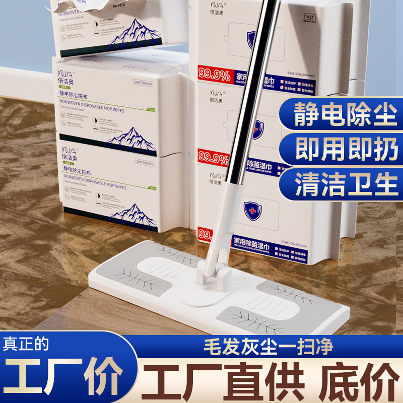 30 Pieces of Hand-Washable Cleaning Electrostatic Dust Removal Paper Mop Disposable Mop Dust Removal Rag Floor Wiping Wipes