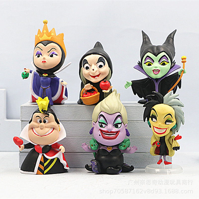 6 Q version villain Princess hand-made bad queen Black Witch kuila Doll Doll machine twisted egg model ornaments 6 Q version villain Princess hand-made bad queen Black Witch kuila Doll Doll machine twisted egg model ornaments