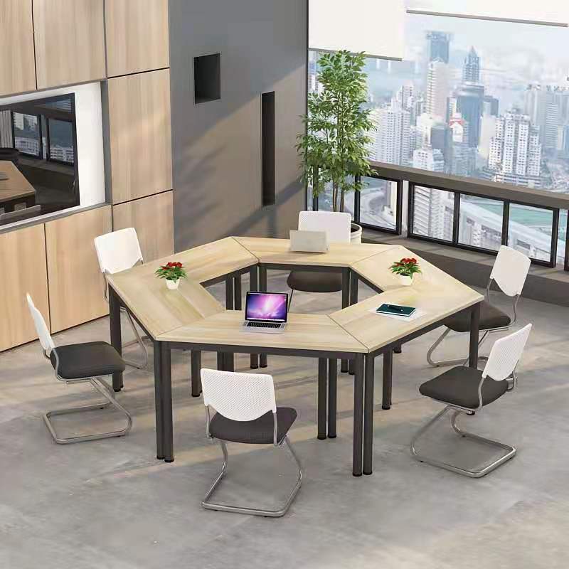 Classroom Hexagonal Tables, Tutoring Class Desks and Chairs, Training Tables, Splicing Conference Tables, Freely Combinable Six-Sided Tables, Trapezoidal Tables