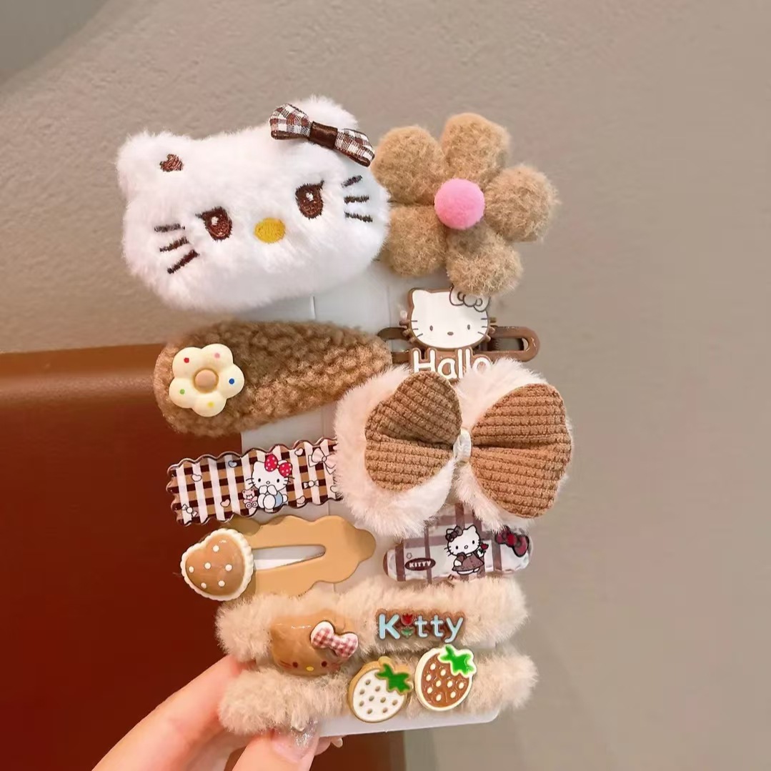 Otoño y invierno lindos osos peluche clip para el cabello lateral de las mujeres clip para el cabello de niños 2025 nuevo clip para el borde de la cabeza