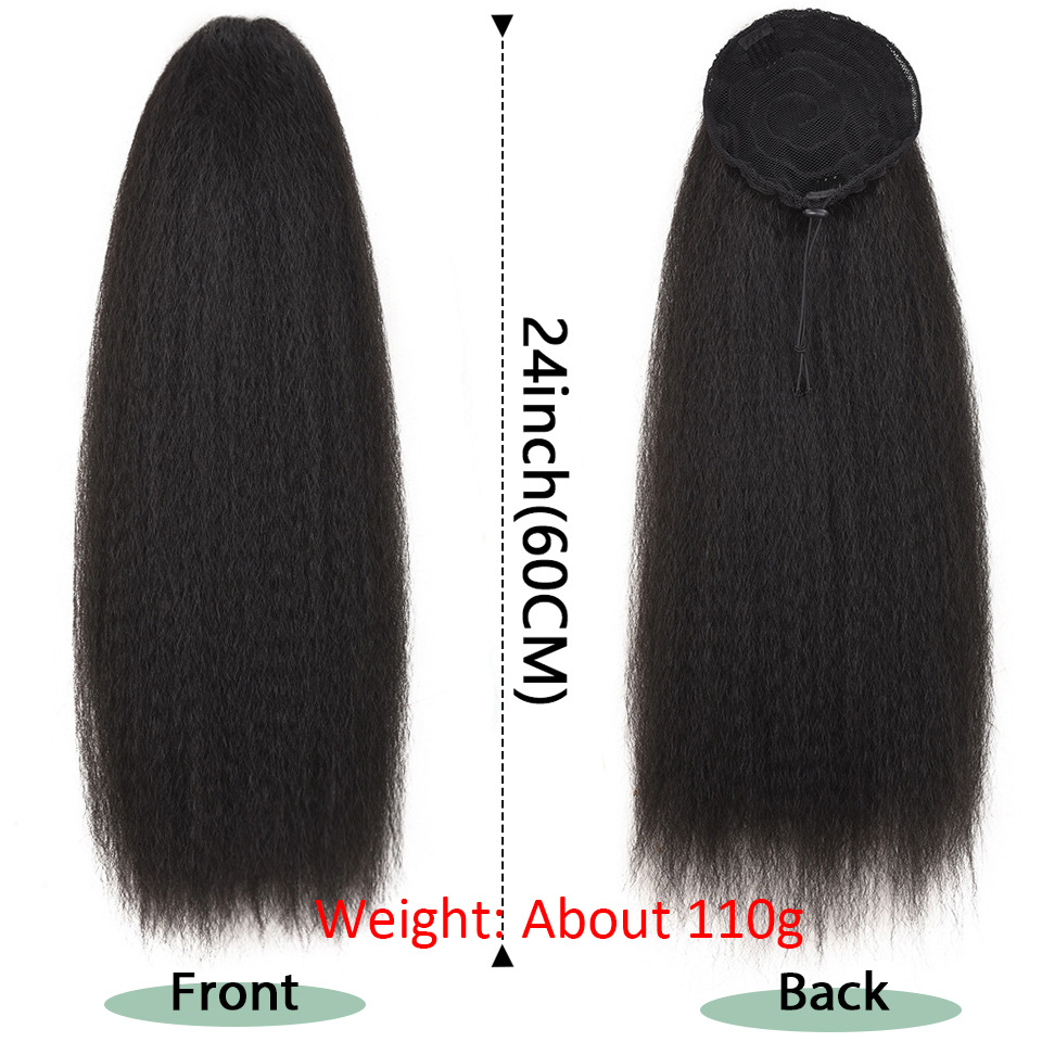 Synthetic Hair Drawstring Ponytail Fluffy Corn Wave Extension_voghion.com