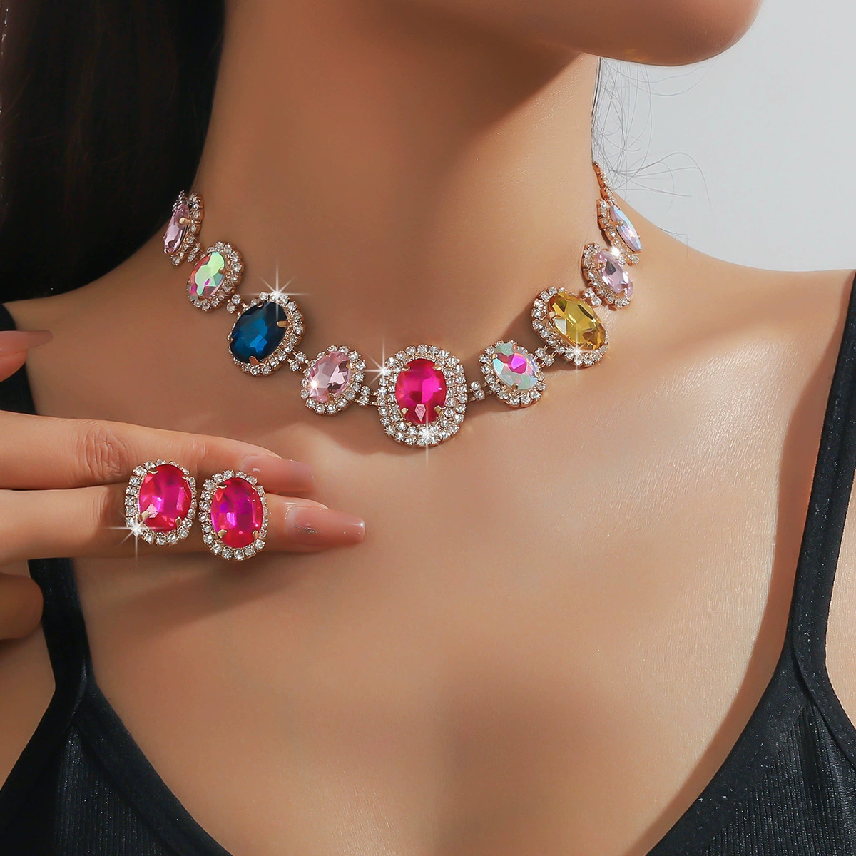 Ожерелье, модная цепь, европейский стиль, инкрустирован diamonds