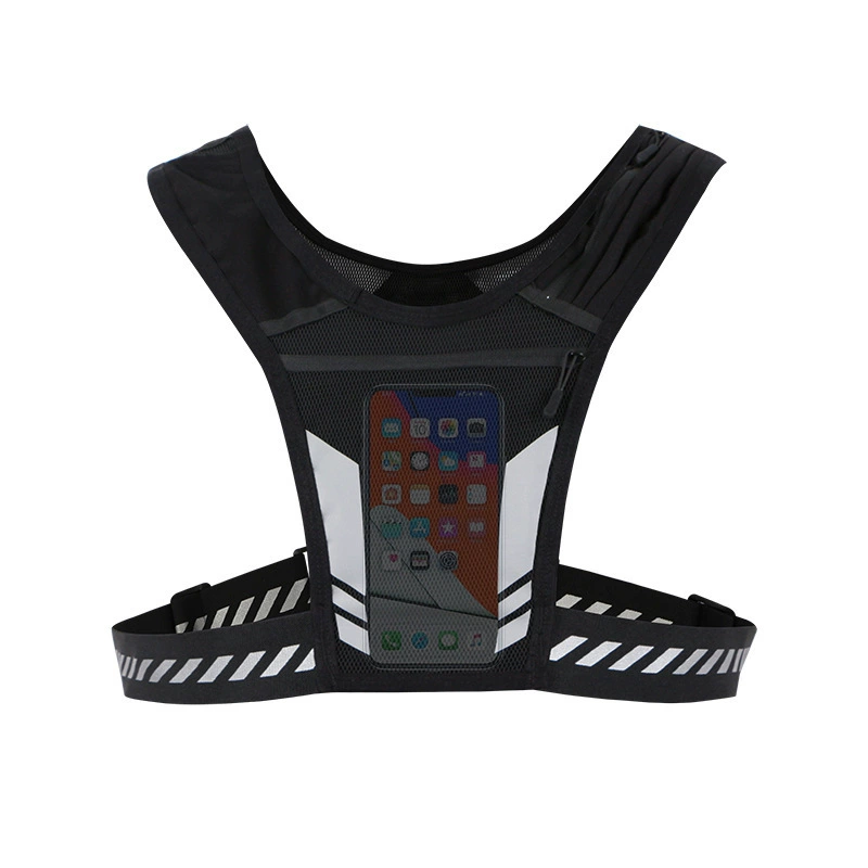 Sports fashionable teapot for men and women, breathable chest bag, capacious retroreflective mobile phone, backpack, for running