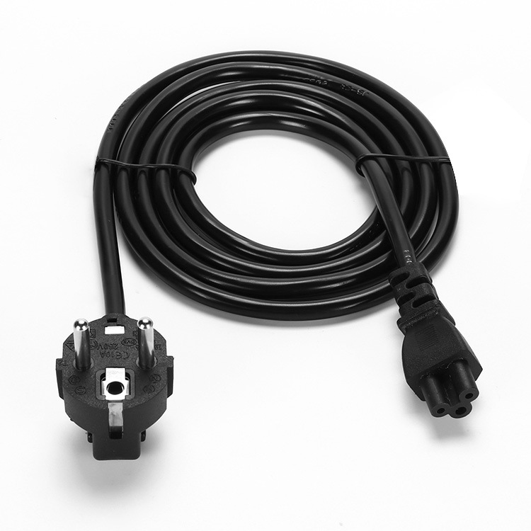 European Standard Starfish Tail Power Cord European Standard French Pipe Plug Three-Core Notebook Computer Host Adapter AC Line 