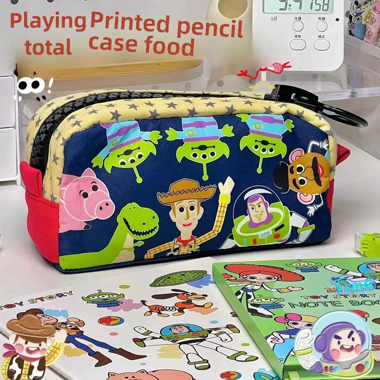 Japanese capacious cute toy with zipper, pencil case for pencils for elementary school students