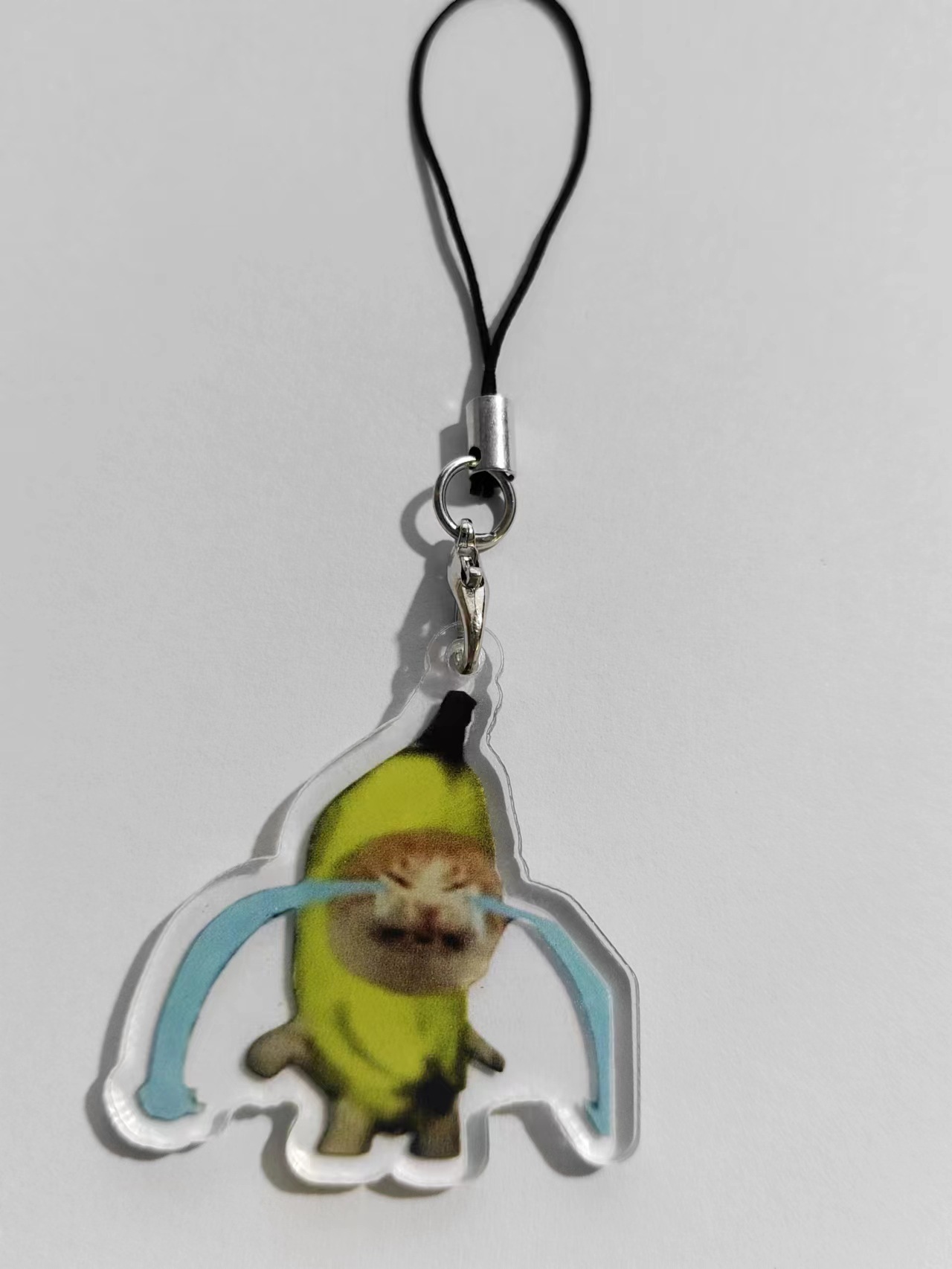 우는 바나나 고양이 3.5cm 휴대 전화 로프