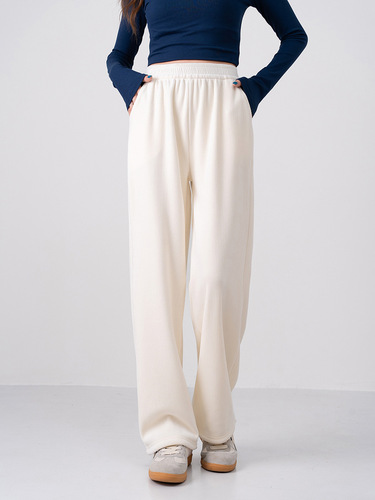 Fall/Winter Fleece-Lined, Thick, Flowing Chenille Wide-Leg Pants — Vintage Corduroy Design, Casual, Versatile, Warm, and High-Waisted with a Relaxed Fit
