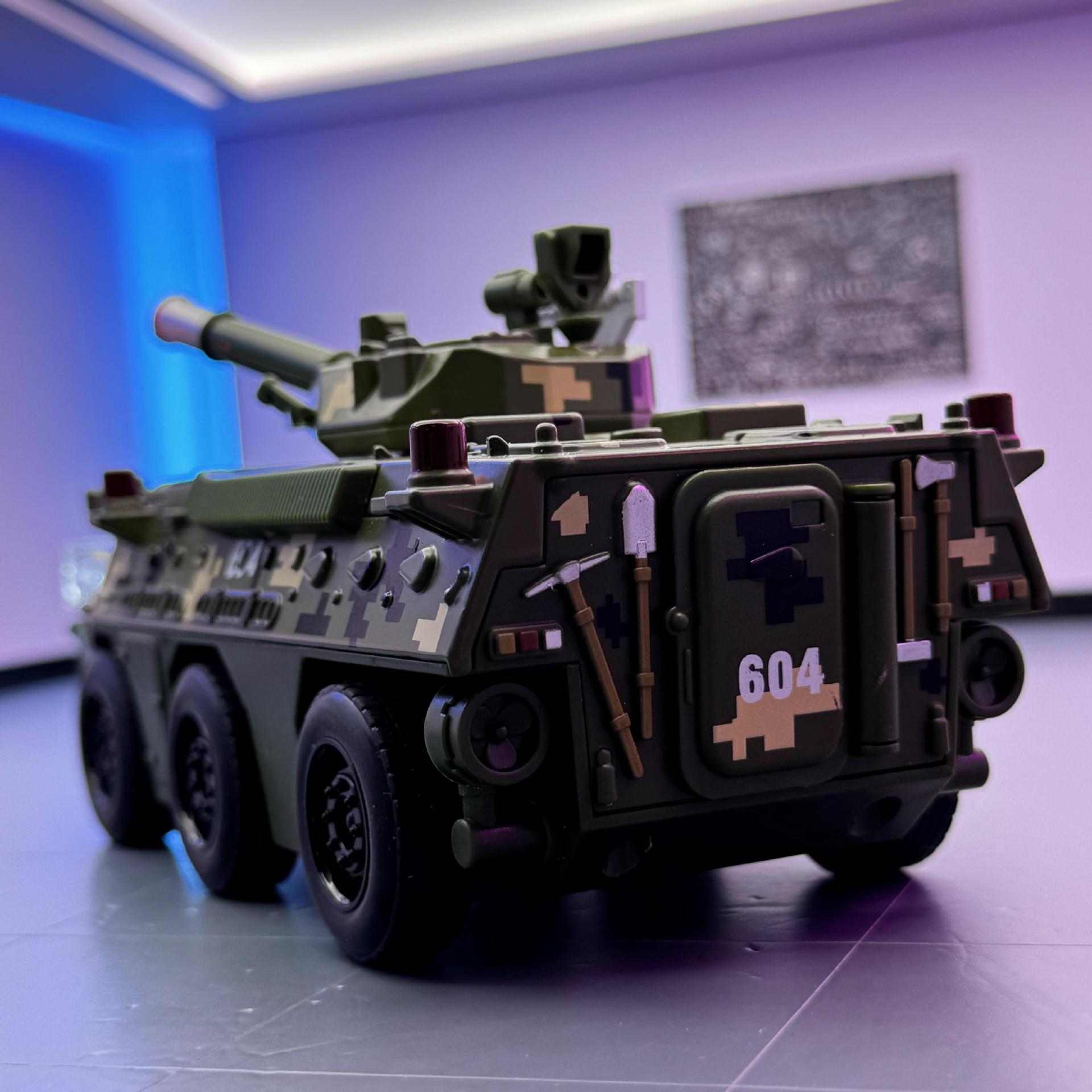 Nuevo modelo de coche de aleación Haodi 1:32 infantería tanque militar carro sonido luz luz atrás coche de juguete modelo musical adorno