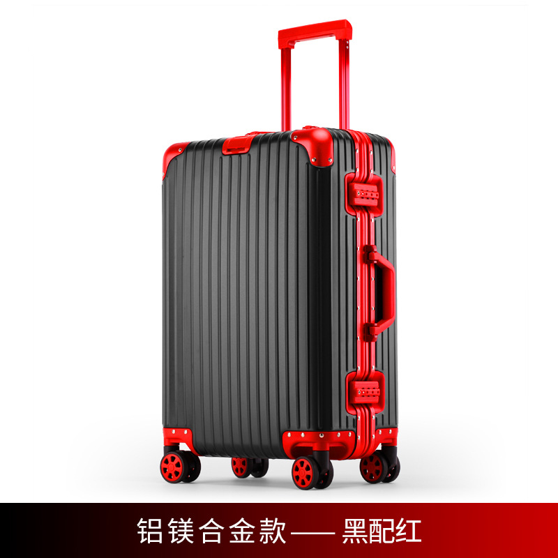 Maleta trolley de aleación de aluminio y magnesio, maleta de 24 pulgadas, maleta de negocios, maleta con contraseña de metal, maleta de embarque de 20 pulgadas