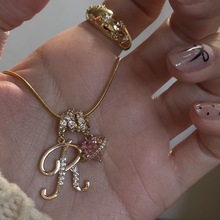 多巴胺少女 跨境独立站tk爆款 26字母项链不锈钢链条 22k镀真金