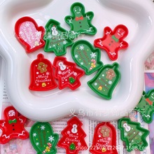 新款仿真微缩圣诞盘子diy奶油胶饰品树脂配件捏捏装饰盘手工材料