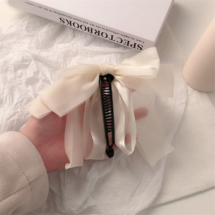Clip de cabello de arco de super hadas cabello roto de mujer detrás de la cabeza de alto nivel de la red adornamiento de cabello rojo temperamento simple y dulce clip de cabello