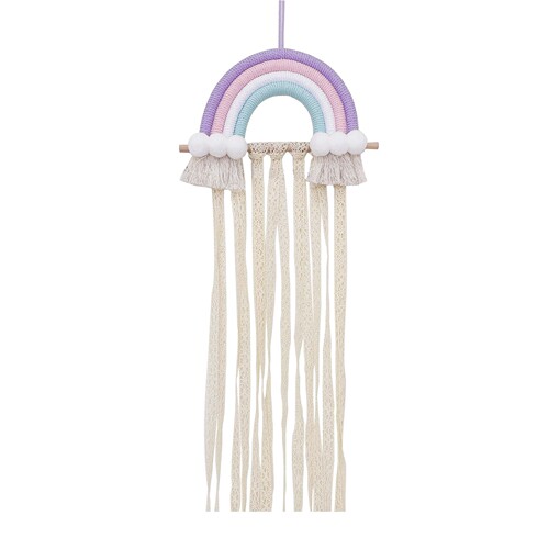 ins Nordic style braided rainbow pom-pom ribbon hairpin hairpin storage belt wall decoration wall decoration hanging decoration finishing