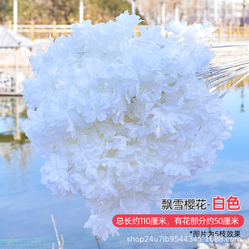 Simulación de flores de cereza flores de melocotón flores de pera flores de ciruela flores de bodas flores falsas vid decoración jardín balcón red de manglares paisaje de pared