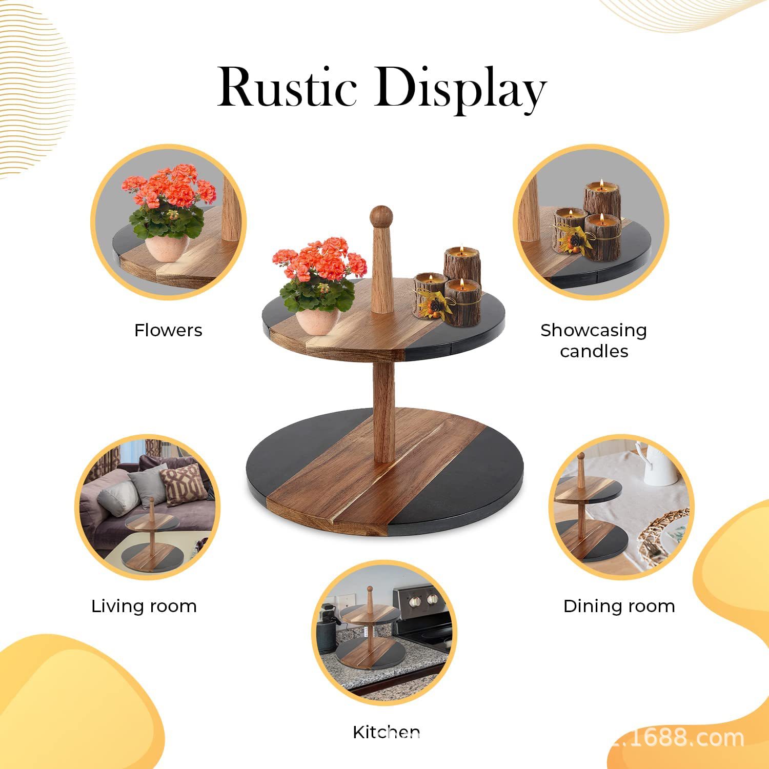 双层下午茶蛋糕托盘高脚婚庆水果盘创意餐厅客厅双层点心托盘