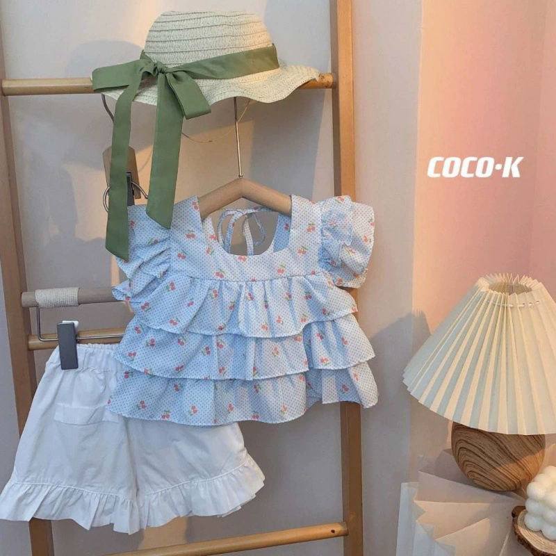 Свежий милый летний комплект, детская кукла, цветочный принт