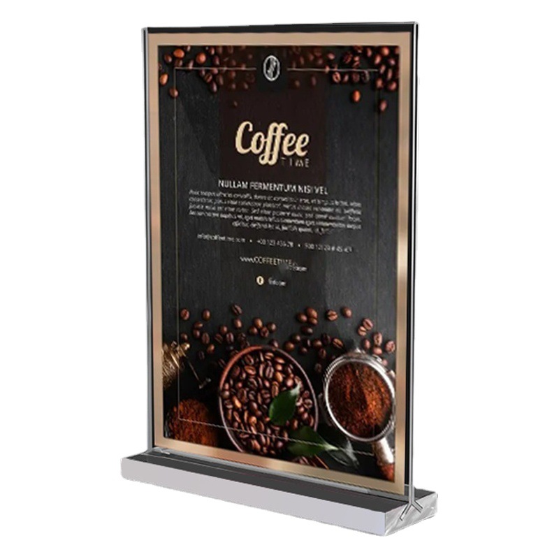 Acrylic Table Card A4 Pull-Out Table Sign A5 Desktop Advertisement Board Table Sign Restaurant Menu Card Slot Restaurant Conference Table Sign