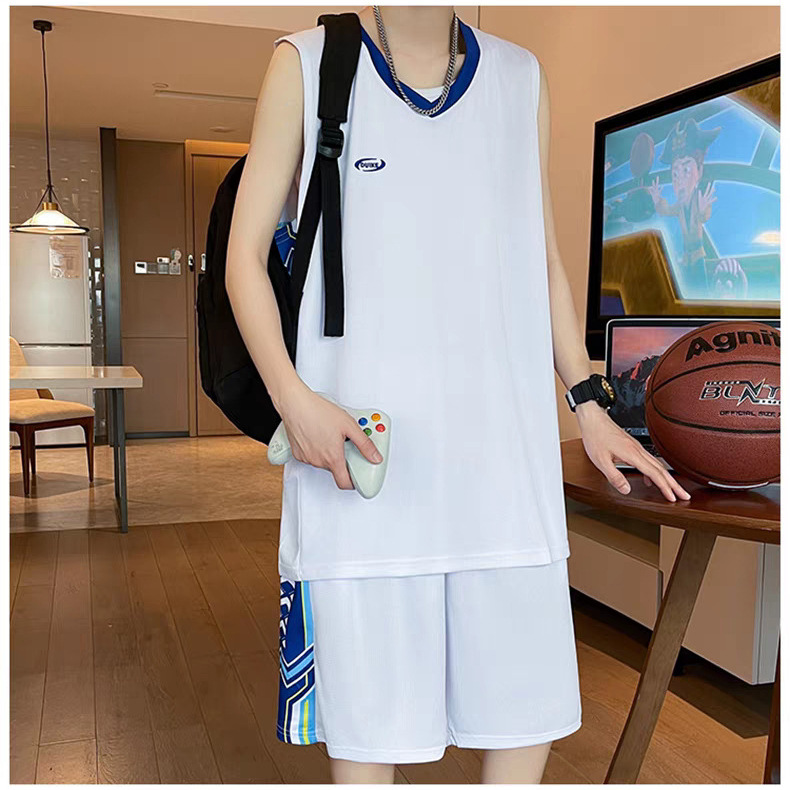 Basketball suit Men's 2025 Summer New Hong Kong Fashion Brand Loose Sleeveless Vest Shorts Two-piece Set