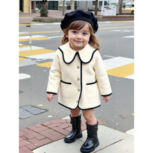 H 75608 Toddler white woolen coat Сͯ��ɫ�������׿羳��
