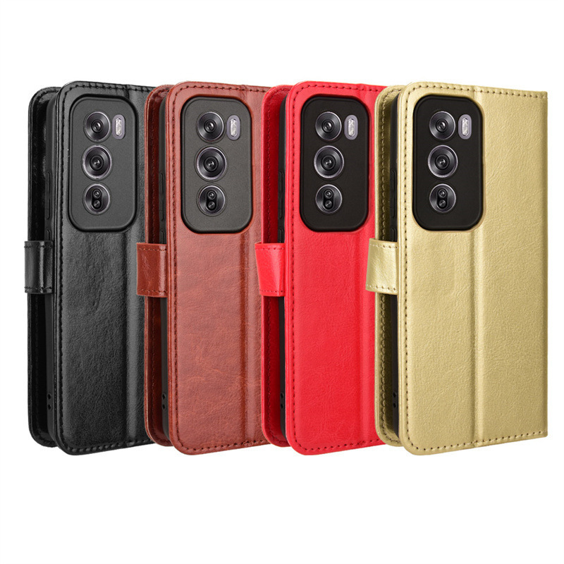 For OPPO Reno 12 Pro 5G International Mobile Phone Case Wallet Crazy Horse Flip Protective Leather Case For OPPO Reno 12 Pro 5G International Mobile Phone Case Wallet Crazy Horse Flip Protective Leather Case