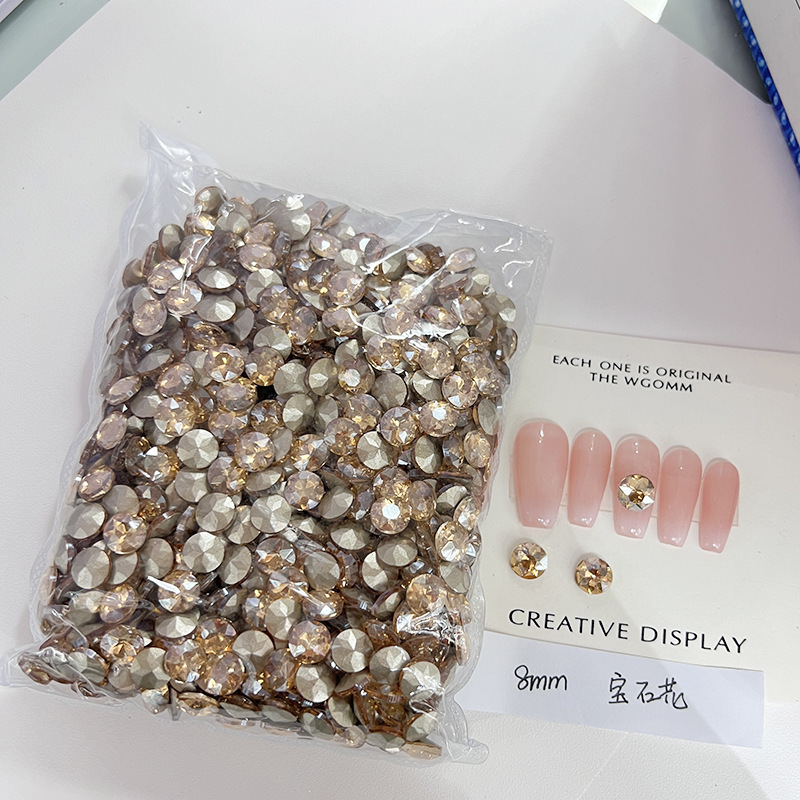 [KKK04-17] champagne Gem Flower 8 * 8mm