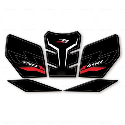 Suitable for the Kaiyue 450RR Isle of Man version second-generation fuel tank sticker, fishbone sticker, rubber anti-slip sticker, body modification accessories (Motorcycle helmet anti-fog film) - full-setblack-and-red-includes-carbon-fiber-fuel-tank-cover-sticker